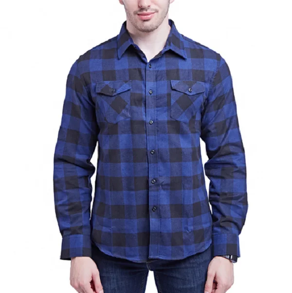 OEM Wholesale Big Check Heavyweight Wool Blend Winter Flannel Shirts