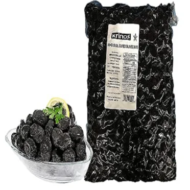 Krinos - Moroccan Olive Oil-Cured Black Olives-10 Pounds-Bulk Supply (Dry-Salt Cured)-In Stock-Buy Now!