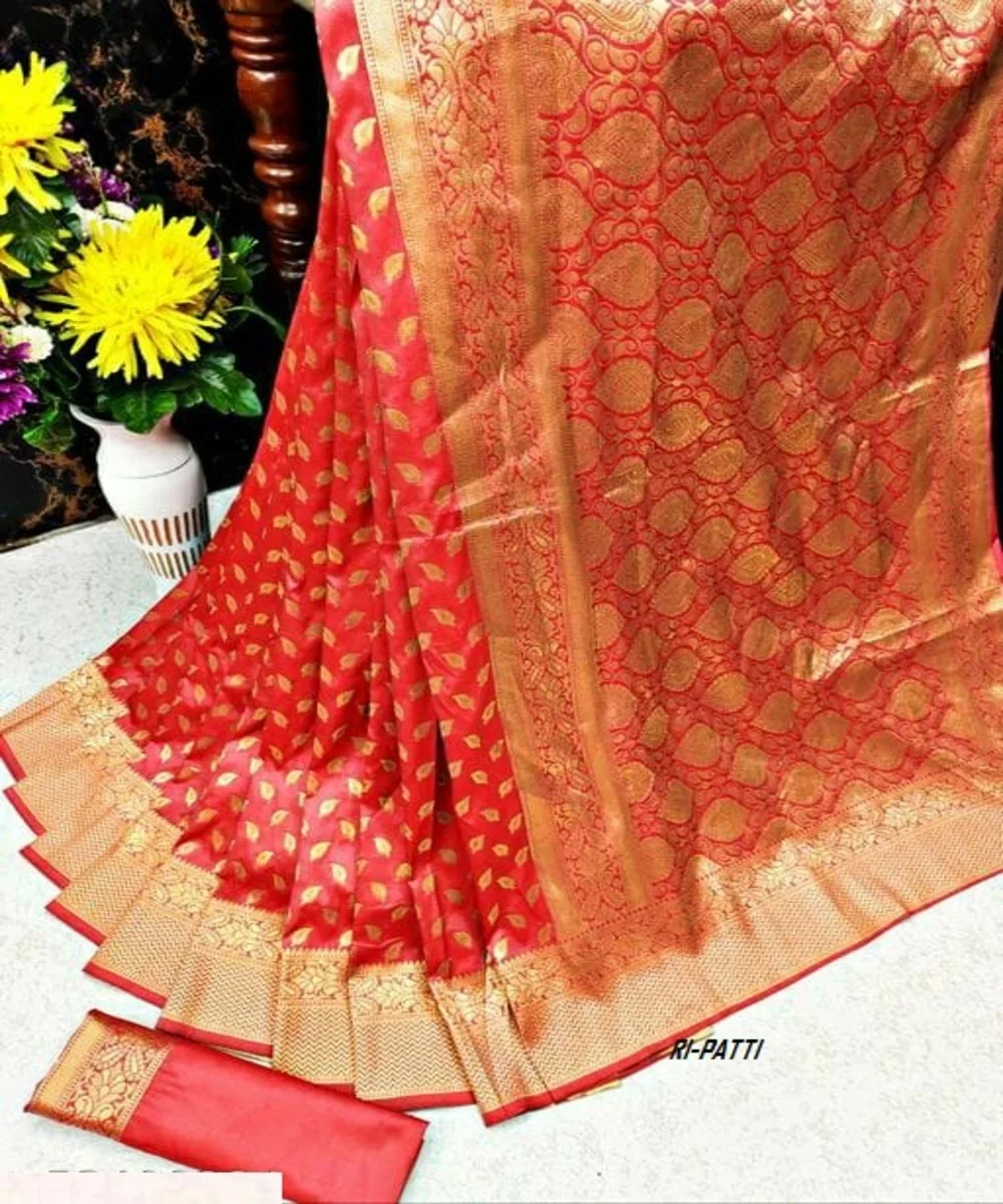 Banarasi silk jacquard saree with blouse women wear ladies party festival daily wear soft cotton silk sari wholesale low price