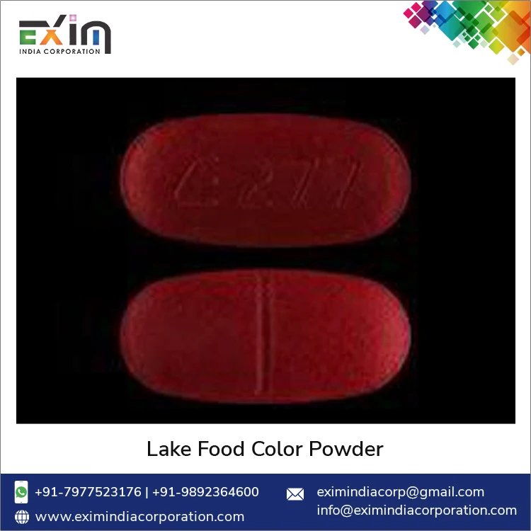 Top Listed Indian Exporter of Carmoisine Lake / Oil Soluble Food Color Powder for Pharmaceutical Industries