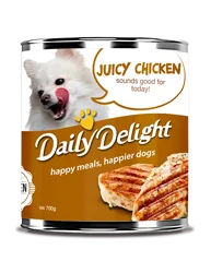 100% Wholesome Diet Daily Delight 180g Pet Can Vital Vegetable Gum Juicy Chicken Flavor Healthy Skin Glossy Coat Dog Wet Food
