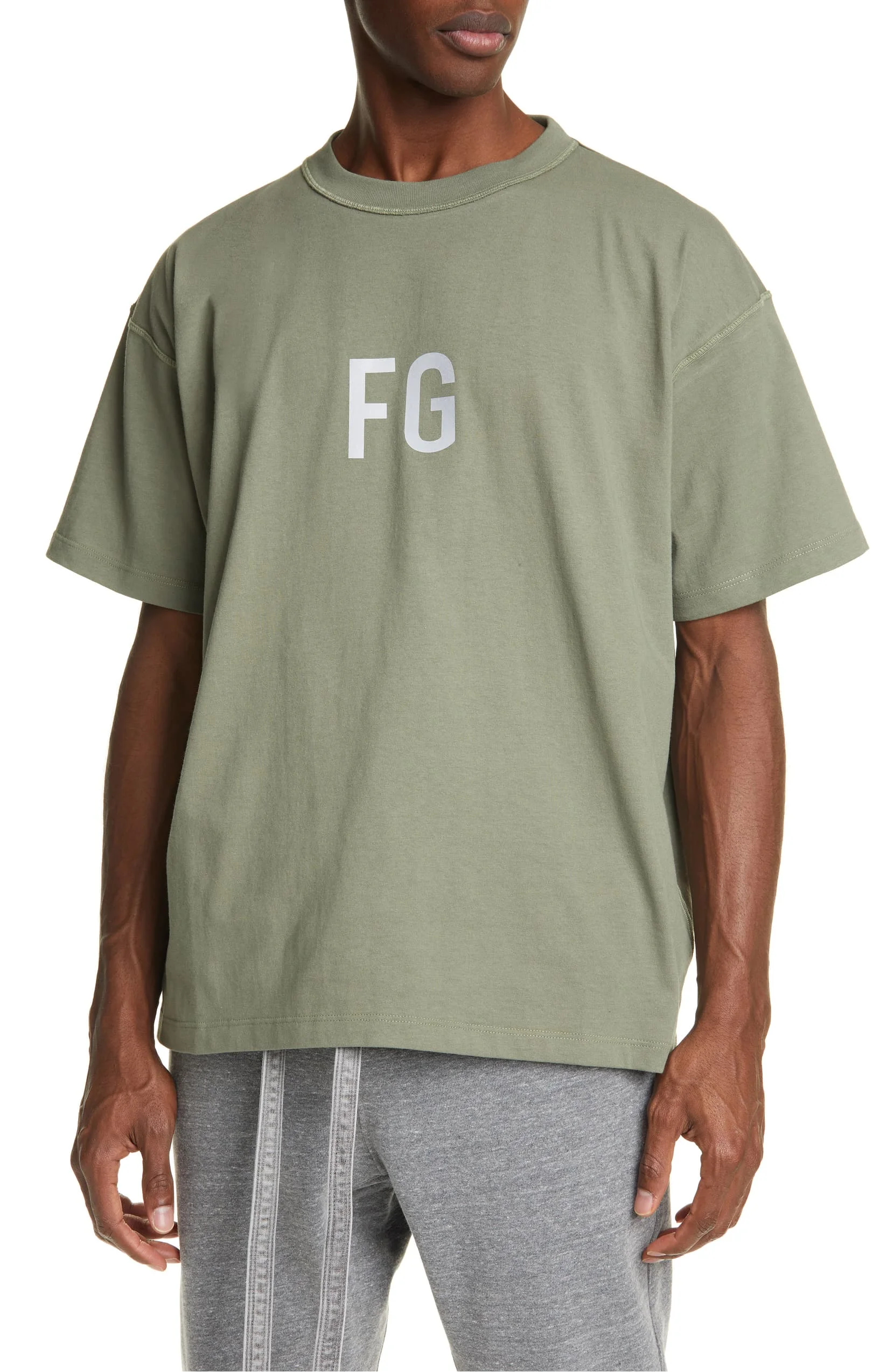 MGOO Combed Cotton Custom Printed Drop Shoulder Oversized Tee Reflective Logo T Shirt