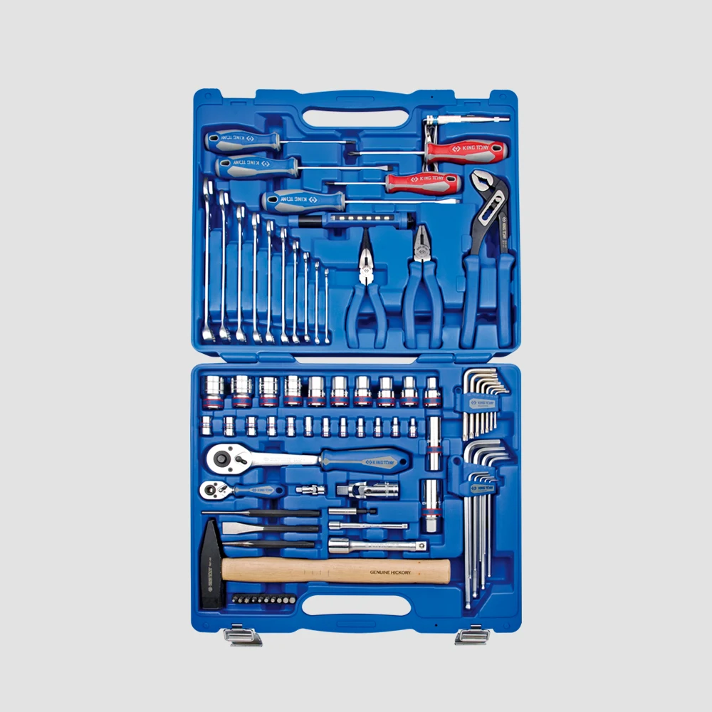 KING TONY Leading 81 PCS 1/2+1/4 Inch Hand Sockets Set Tool Kit Car Repair Household 7581MR