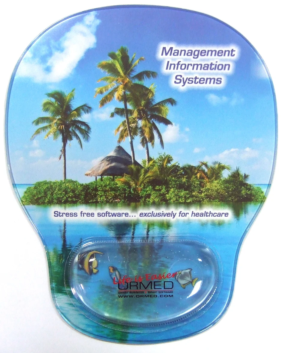 PVC mouse pad with wrist rest good for souvenir idea