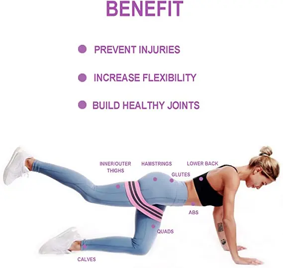 wholesale Women Hip Strength Training Fabric Booty Exercise Bands Home Fitness Hip Circle Wide Anti Slip Fabric Resistance Bands