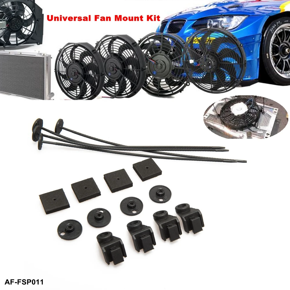 Fan Mount Kit For Car Vehicle Electric Radiator Fan Mounting Tie Rod Kit Bracket Parts Set Plastic Ties Straps AF-FSP011
