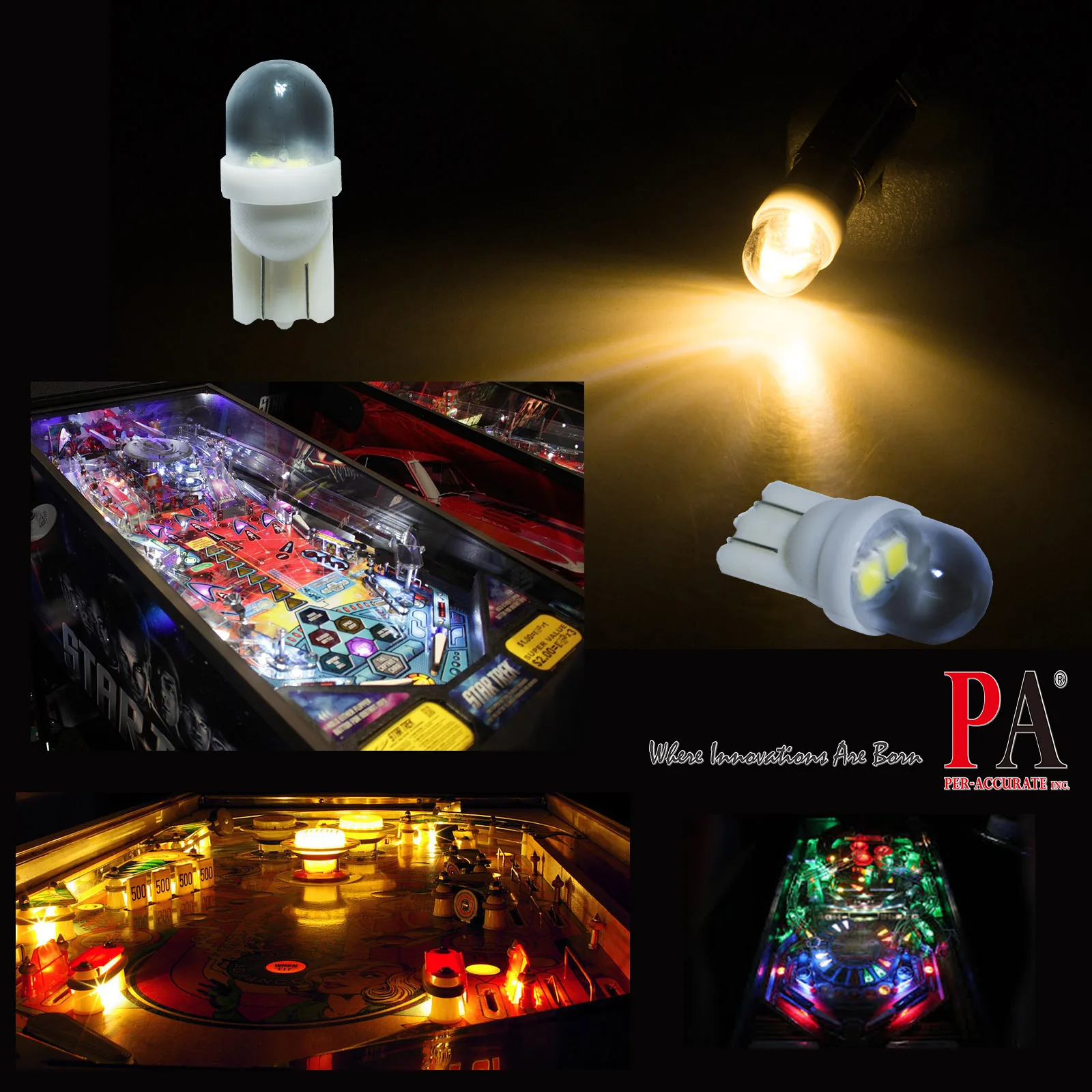 Pinball Machine Bulb 2 SMD 2835 LED T10 w5w 194 168 wedge 6.3v AC/DC Amusement Bulb (Pinball, Stereo) PA