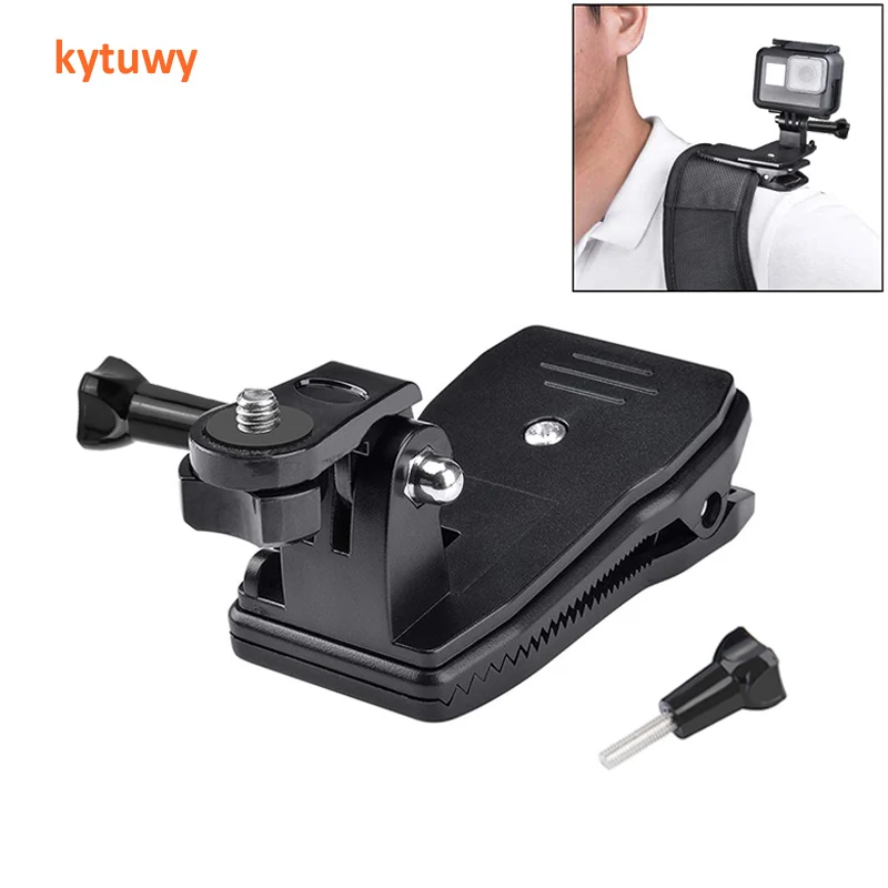 Factory Price Action Camera Accessories 360 Degree Rotation Clip with adapter and screw(2pcs) for Gopros hero 8 7 6 5 4 3+ 3 2 1
