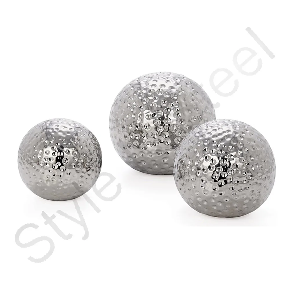 Decorative Ball Hammered Stainless Steel Antique Hammered Style Christmas Decoration Ball Sphere Home decorative