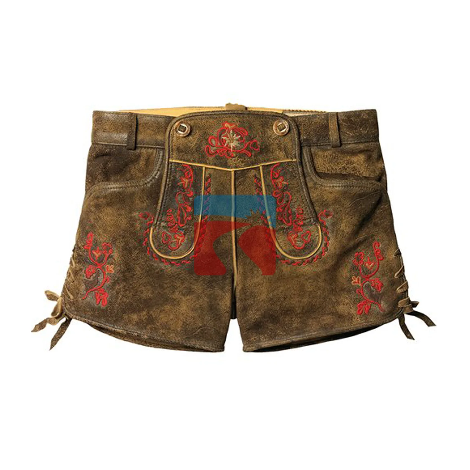 Wholesale Stylish German Trachten Womens Bavarian Shorts Embroidered Lederhosen (Beer Festival Womens Hot Shorts)
