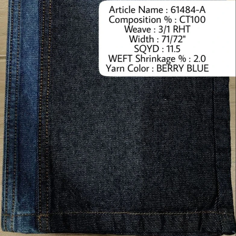 100% denim fabric for quality stitch and eco friendly fabric for Jeans and Denim apparels top quality cheap rate from India