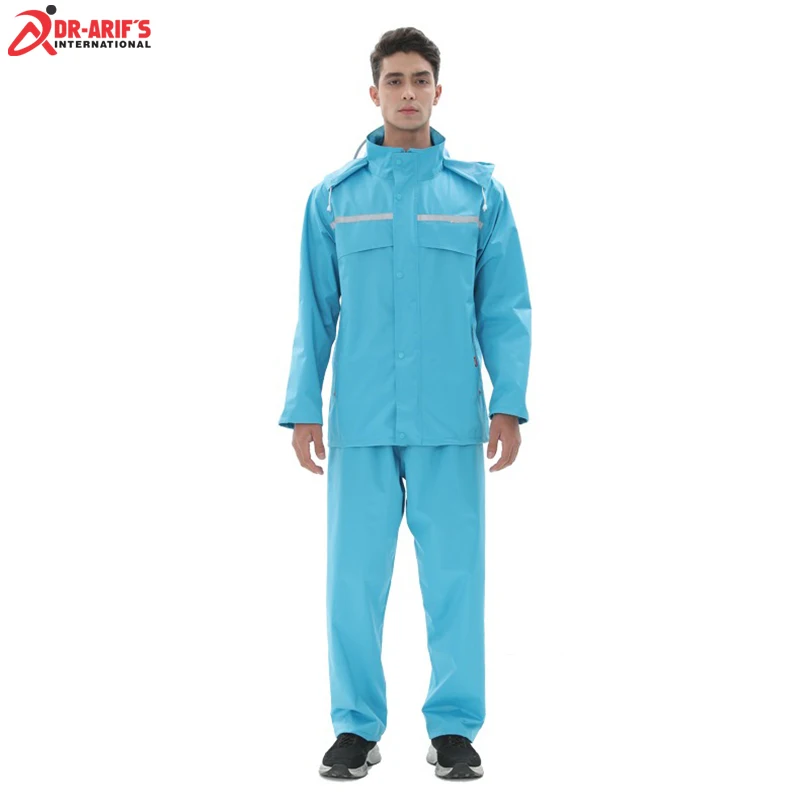 New Raincoat Rain Clothes covers Impermeable Rainwear Waterproof Hooded Rain Coat With Rain Pant Set