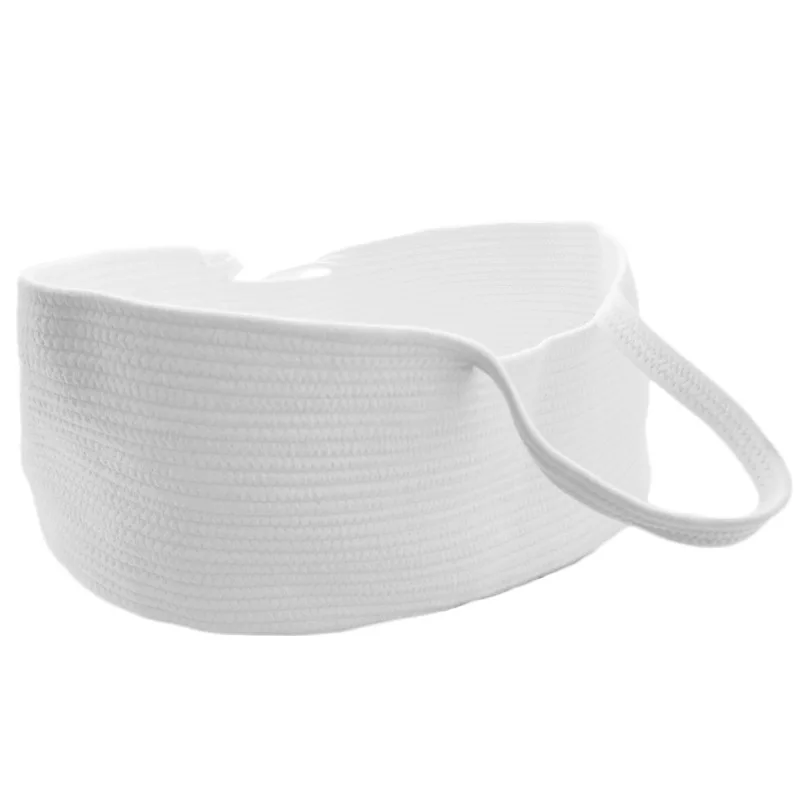 Nordic Style 100% Cotton Rope Newborn Moses Basket Portable Bassinet Cradle Baby Nest Bed