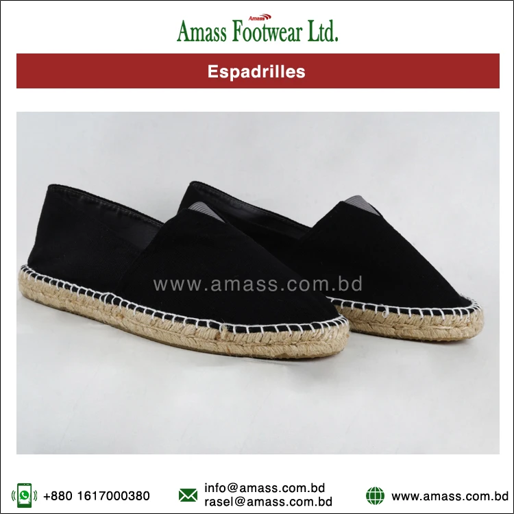 High Quality Wholesale Selling Ecological Cotton Canvas Material Men Espadrilles Shoes at Best Price