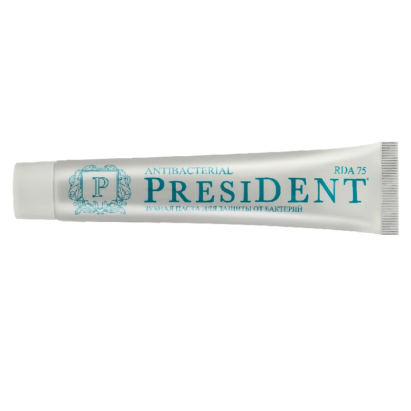 Toothpaste PRESIDENT Antibacterial (75 RDA) 75 ml cosmetics distributor required