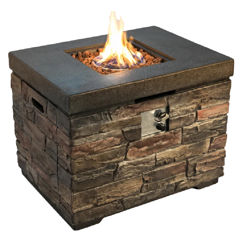 Modern Backyard Large Outdoor Rectangle Propane Natural Gas Fire Pits With Bbq