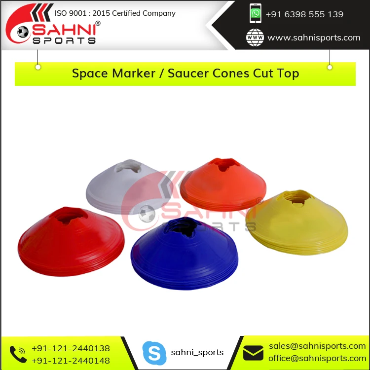 High Quality Soft Plastic Made Cut Top Space Marker / Saucer Cones Manufacturer