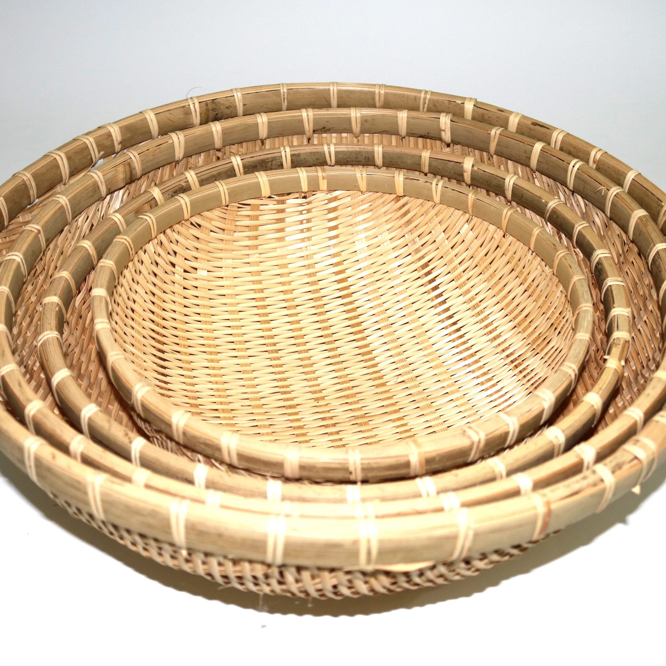 
High quality set of 4 bamboo storage basket for daily storage 