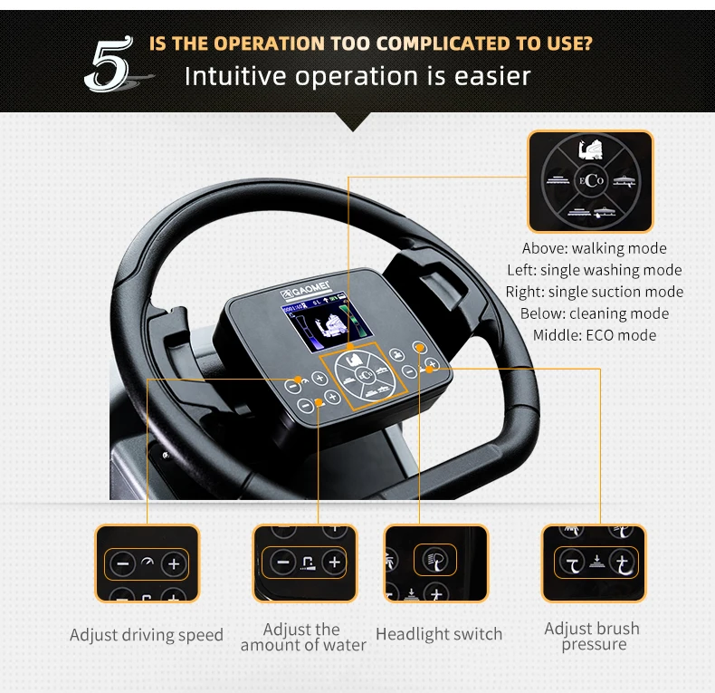 GM130 floor scrubber machine , ride on strong vacuum cleaner with ECO mode , best quality electric floor scrubber dryer