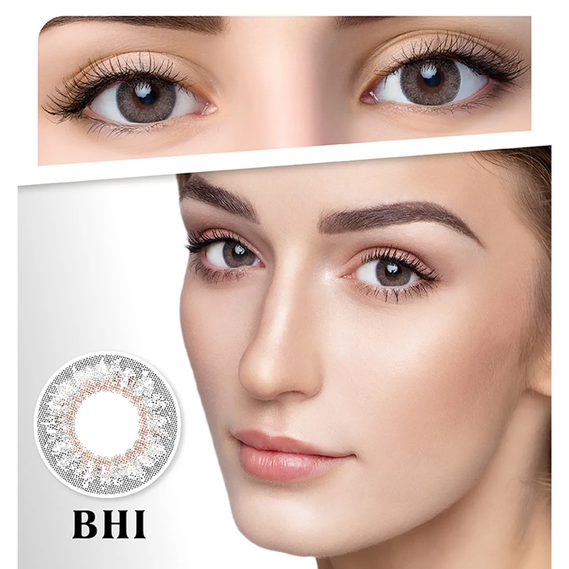 Natural Top Three Tone Gray Color Daily Contact Lenses