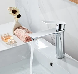 Standard Deck Mount Mixer Wash Single Hole Basin Chromed Taps Bathroom Faucet