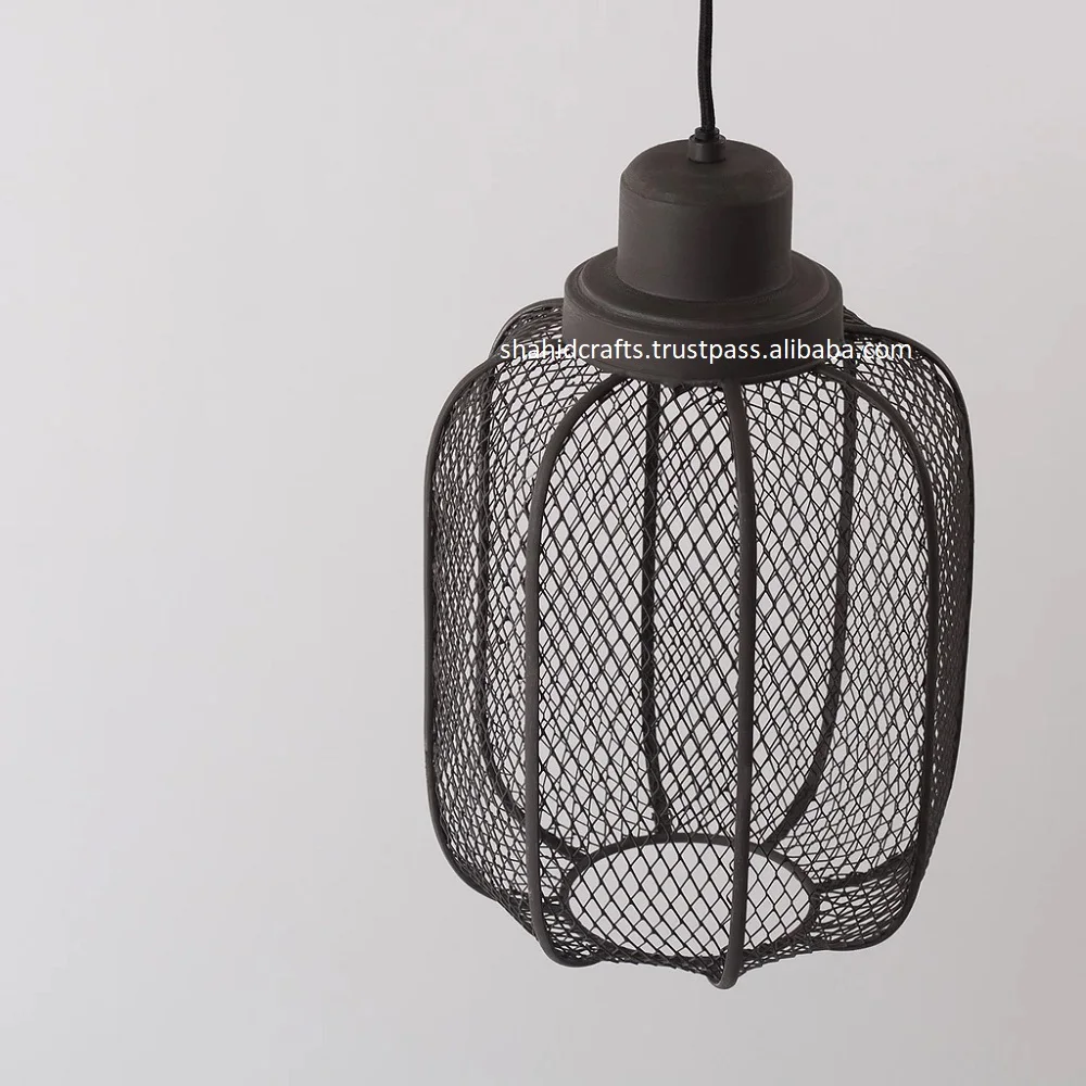 Cage Black Pendant Hanging Lamp. Modern Ceiling Lamp Size: H:36cm W:22cm