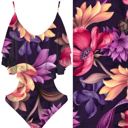 Eco-friendly polyester Bathing Suit  Leotard  bikini   swimsuit print  fabric