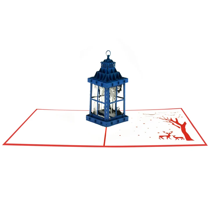 
Magical Christmas Lantern 3D Pop-up Greeting Card Wholesale Vietnam Handmade Gift 
