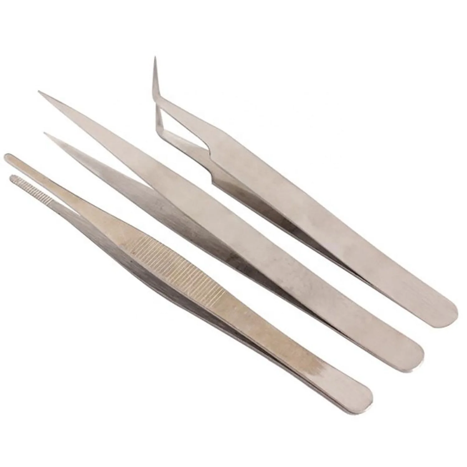 Portable Stainless Steel Eyebrow Tweezers Anti-static Eyelash Tweezers Watch Repairing Tools Dental Tweezer Tool