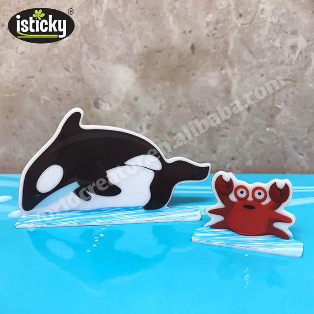 Custom 3D  Hot Waterproof Stand Up TPE Magic Sticker for kids