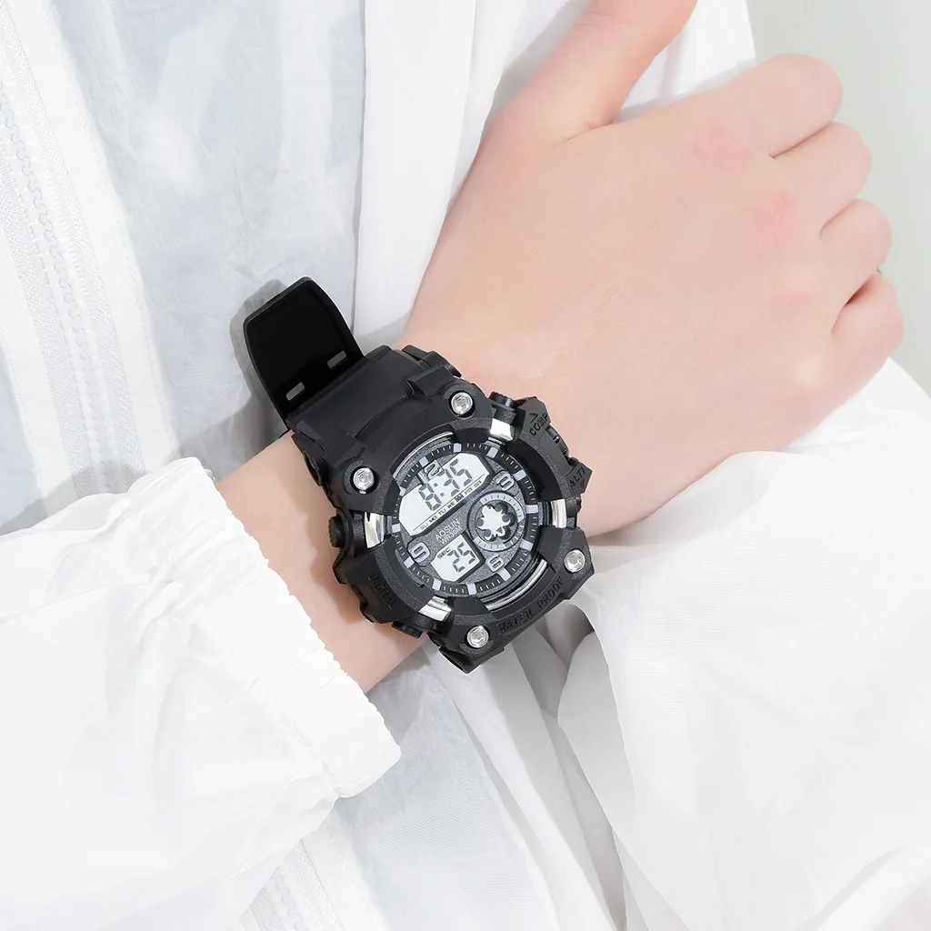 hot sale black silicone strap luxury  sports couple Alarm Calendar digital watches