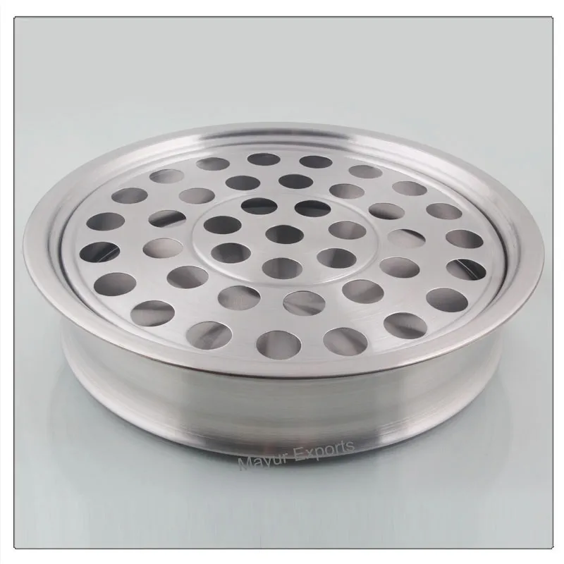Stainless Steel Communion Tray with 40-Hole Disk Elegant Metal Serving Tray for Food for Brass and Copper Occasions