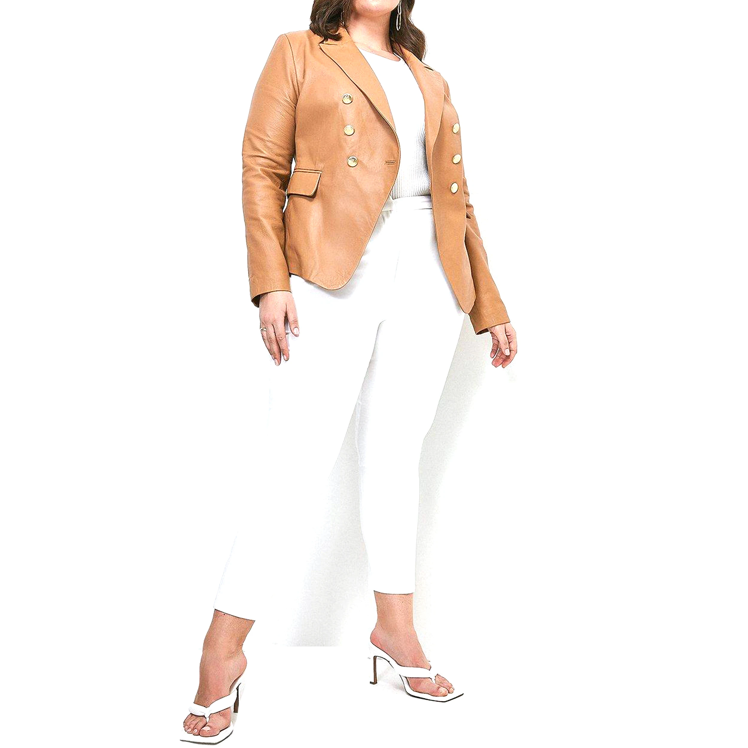 2022 Custom New Ladies Leather Blazers Faux Leather Women Jackets & Coats Latest Fashionable Slim Fit Leather Tops For Women