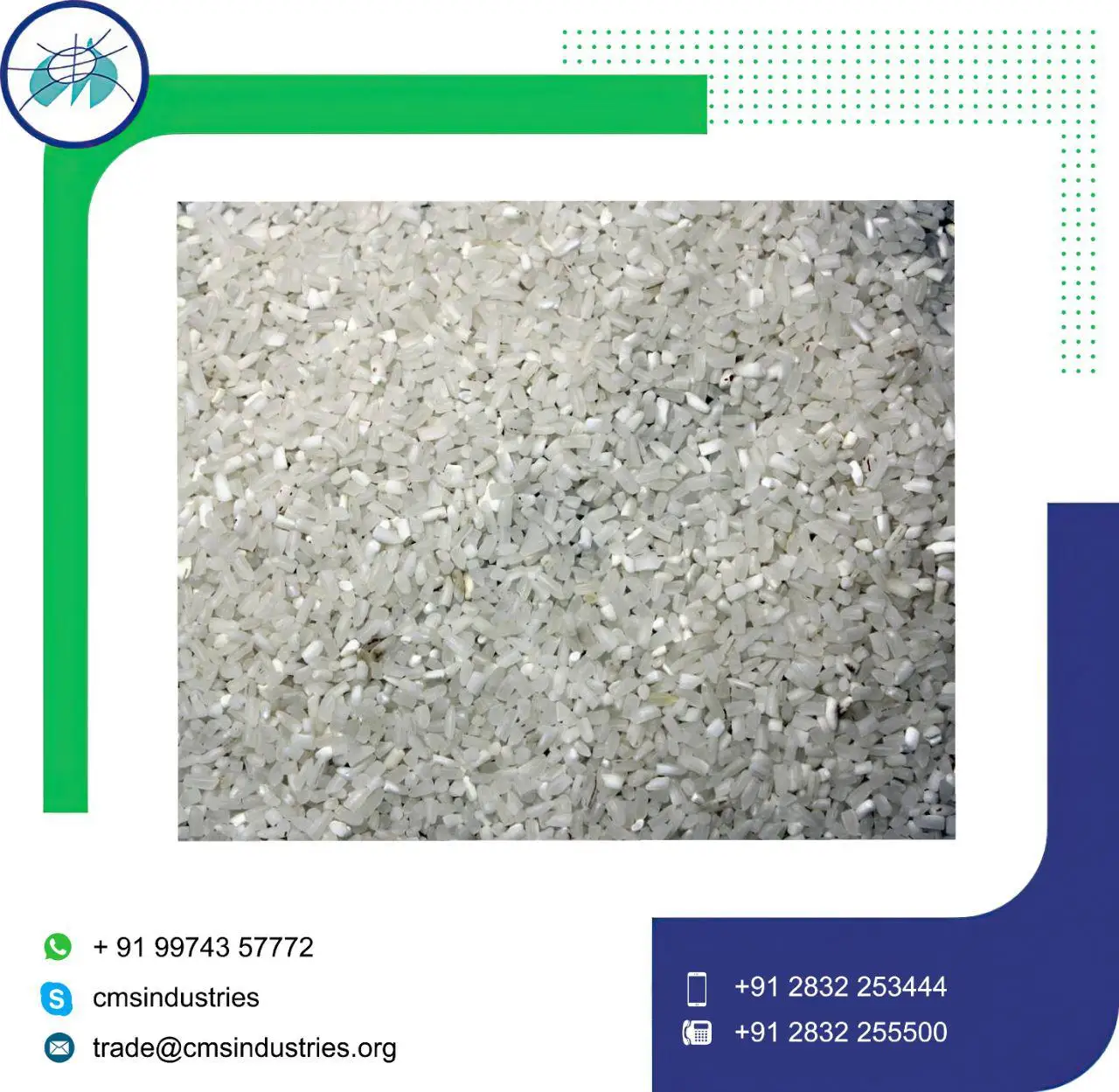  100% разбитого необработанного риса высшего качества