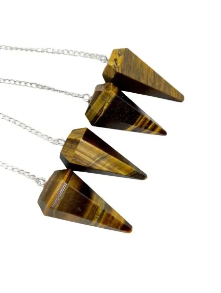 Лидер продаж маятник из драгоценных камней «тигровый глаз» оптовая продажа тигровый глаз красивый с 6 гранями