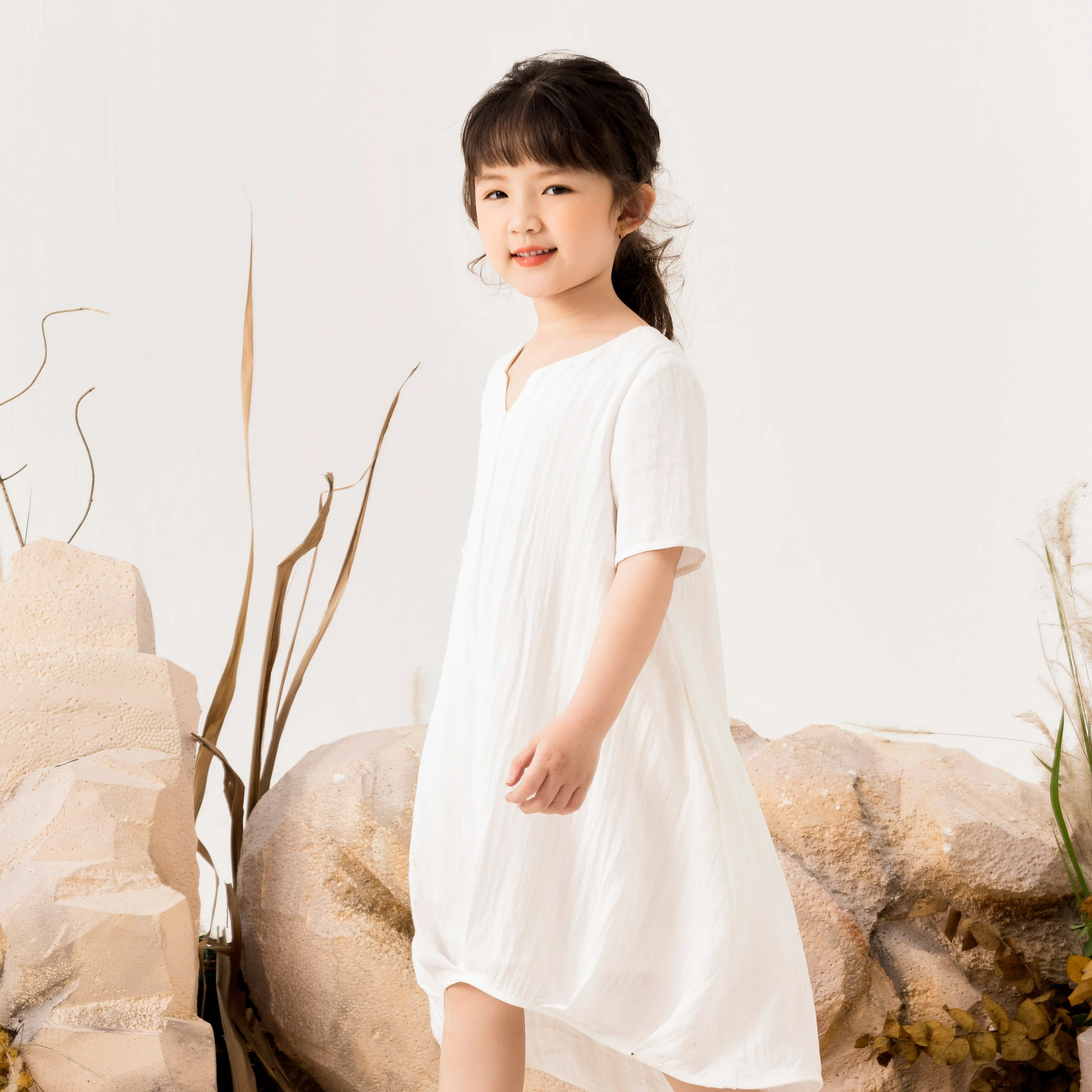 
2021 мода лето 100% льняная детская одежда белого цвета; Повседневное платье 