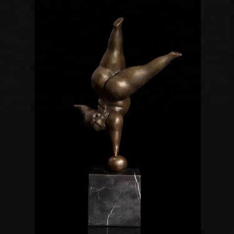 Indoor crafts decoration Bronze statue of a fat nude woman by Fernando Botero