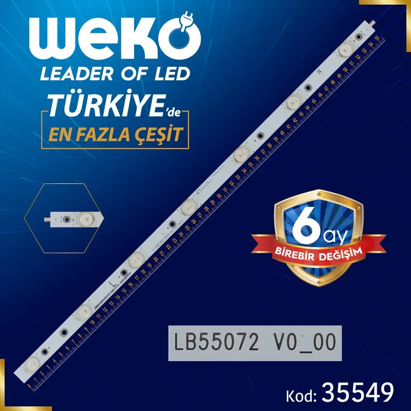 D-LED YX-5507200-3B555-0-A-5C1-0674 L - LB55072 V0_00 - 55.5 CM Led Tv Panel Leds With 7 Leds