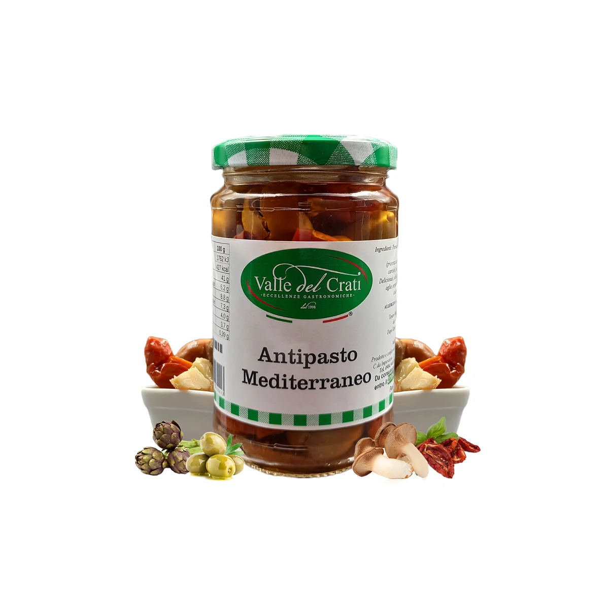 Средиземноморский аппетит | Высушенные помидоры, грибы кардонселли, зеленые оливки и специи в оливковом масле | 290 г