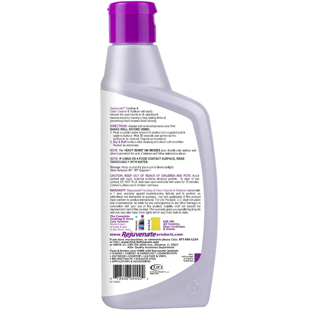 
Cleans Rust Leave Behind Brilliant Shine10Oz RJ-10CT Rejuvenate Cooktop & Oven Cleaner & Restorer 