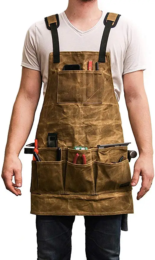Top Quality Long Bib Aprons for Woodworks Carpenter Usage Adjustable Straps Neck House Working Cleaning Apron