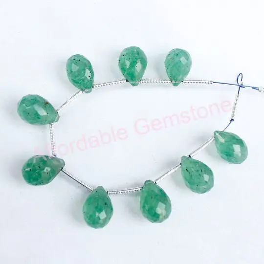 Натуральный зеленый клубничный каплеобразный камень лучшие бусины драгоценные камни доступные драгоценный оптовая продажа бусин для резки