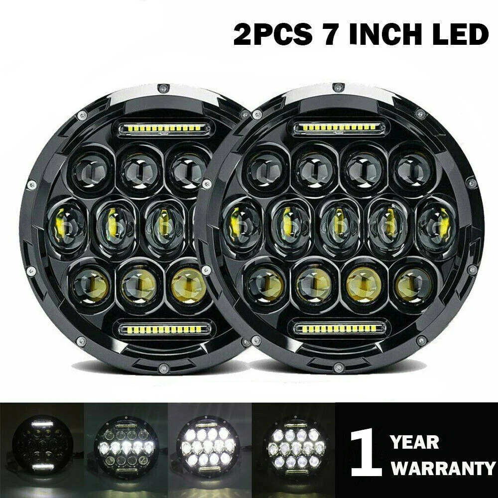 75 Вт 7 дюймов круглые светодиодные фары для джипа Wrangler JK по низкой цене с высоким ближнего и дальнего света DRL