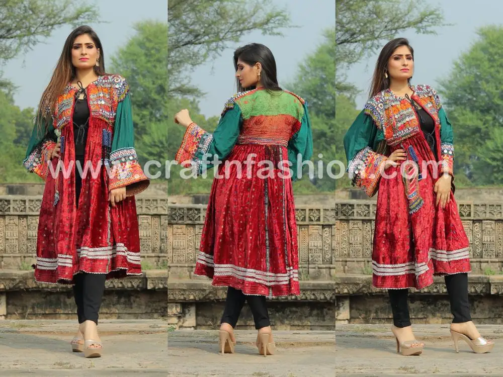 
Vintage Afghan Wedding Wear Dresses - German Silver coins - Vintage tassels dress-Boho Vintage Afghan Dress-Megh Craft 