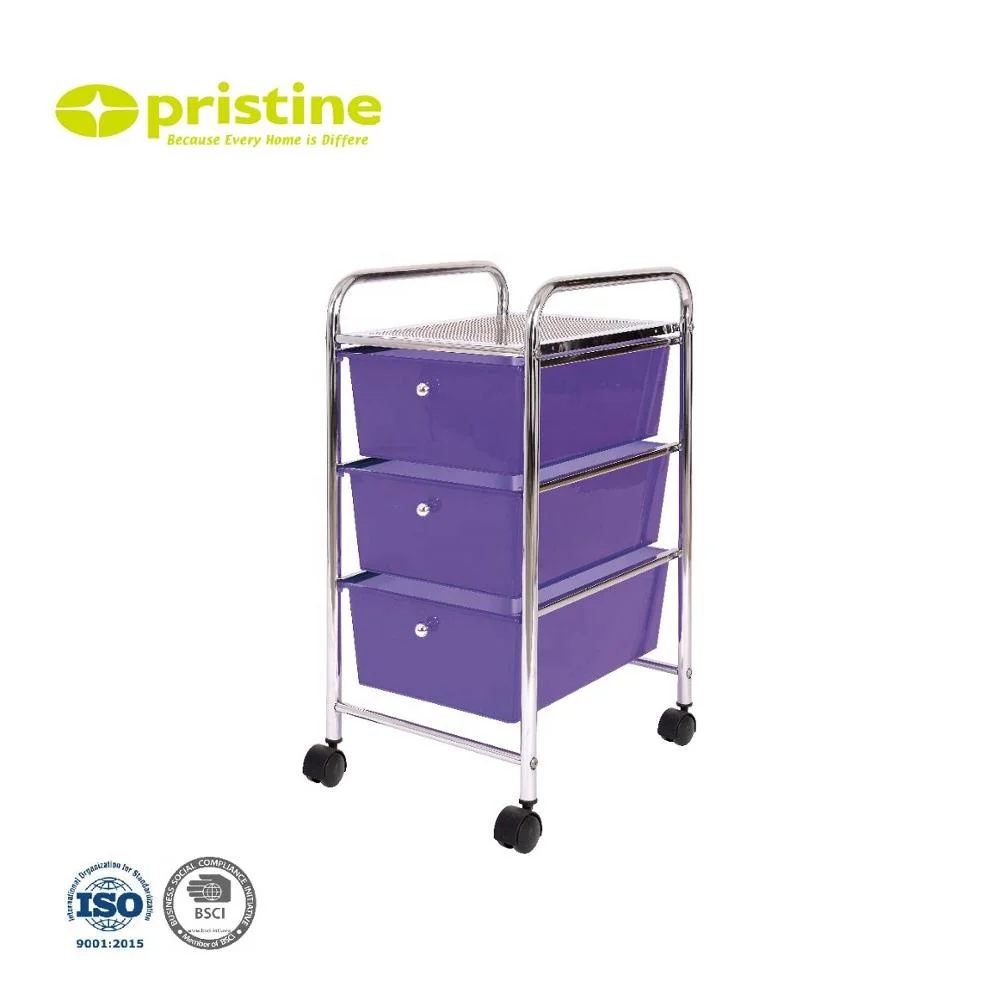 Made in Taiwan Plastic acrylic 3 layer storage drawer