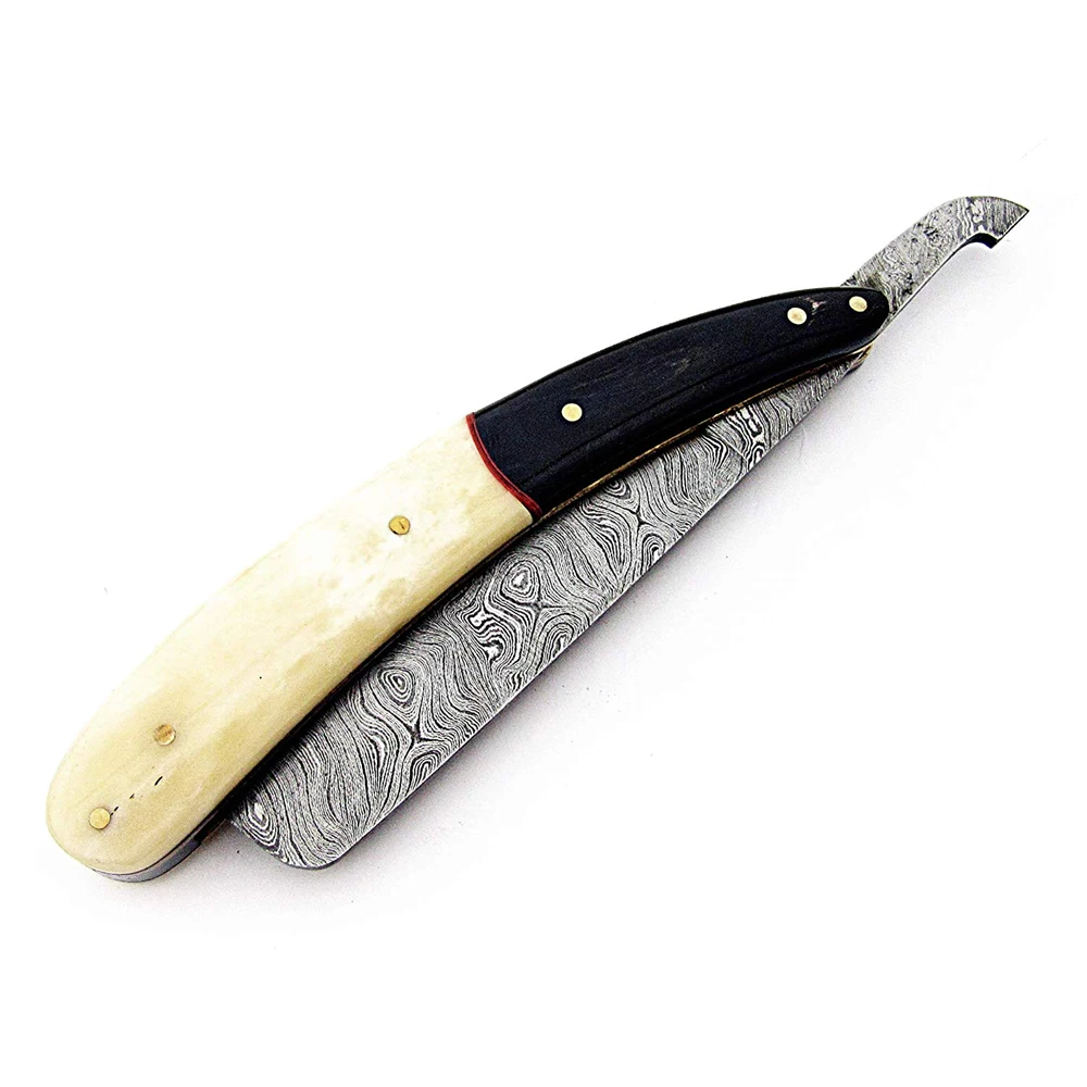 Hand Made Straight Razors Damascus Steel Blade Bone Handle Best Damascus Straight Razor