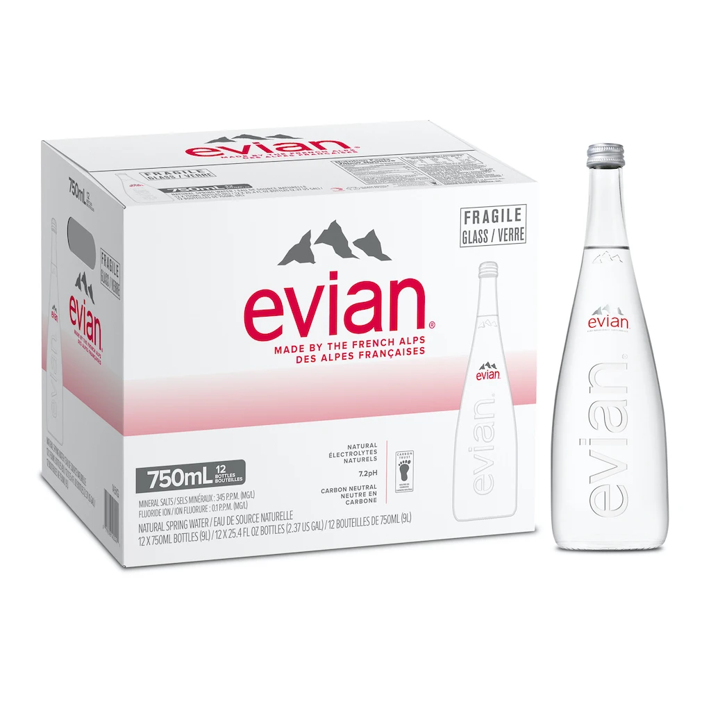 Натуральная минеральная вода Evian 4x750 мл для экспорта