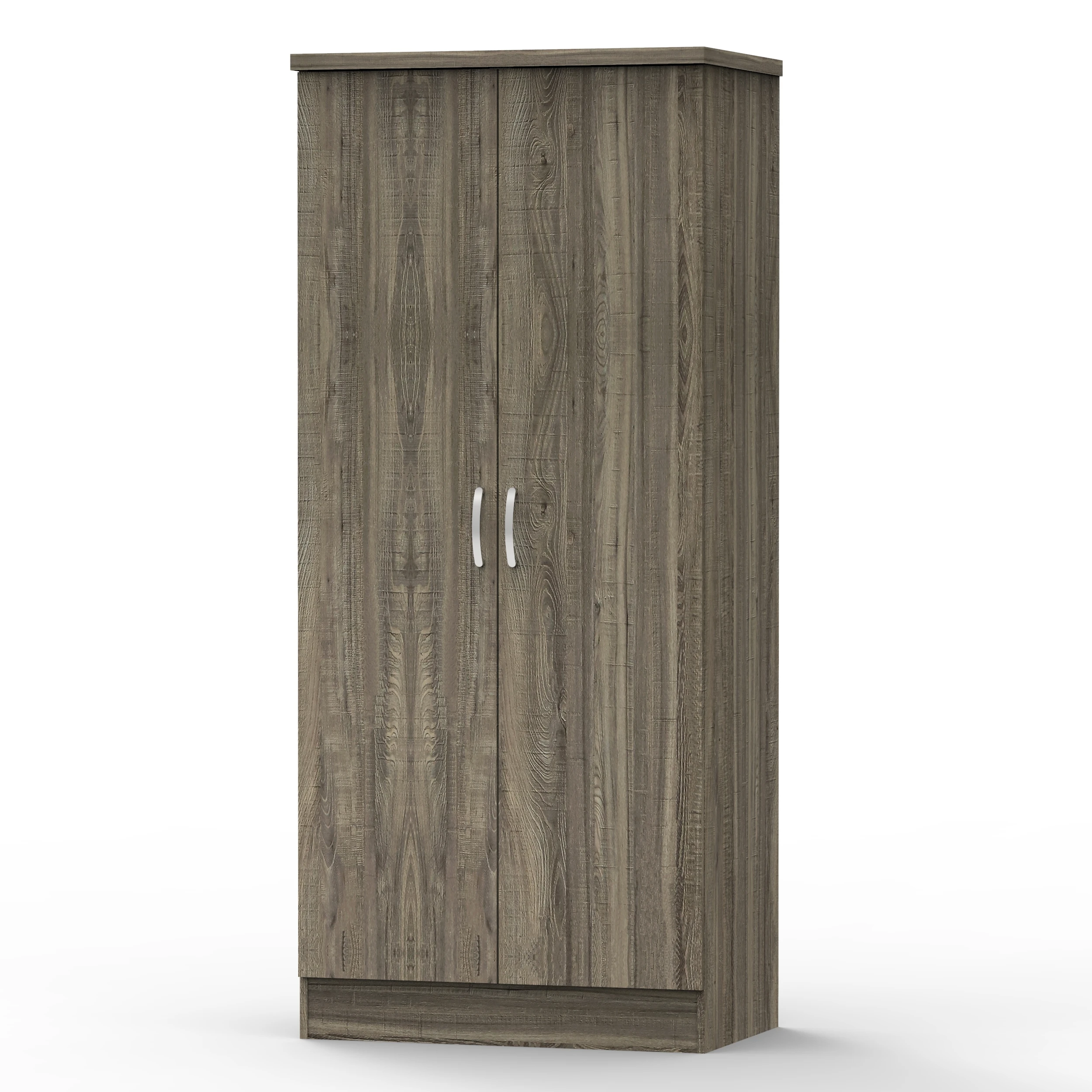 Modern Living Design 2-Door WARDROBE with 2 Drawers Thick Top Panel MDF Material Malaysia Manufactured Bedroom Closets 1235