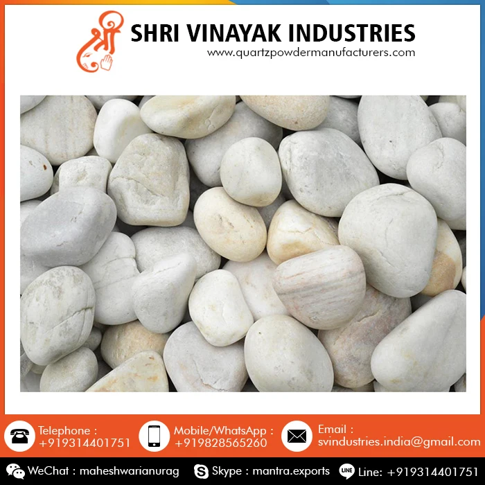 Best Quality Milky White 10 MM to 80 MM Pebbles Stone Available At Wholesale Price From India
