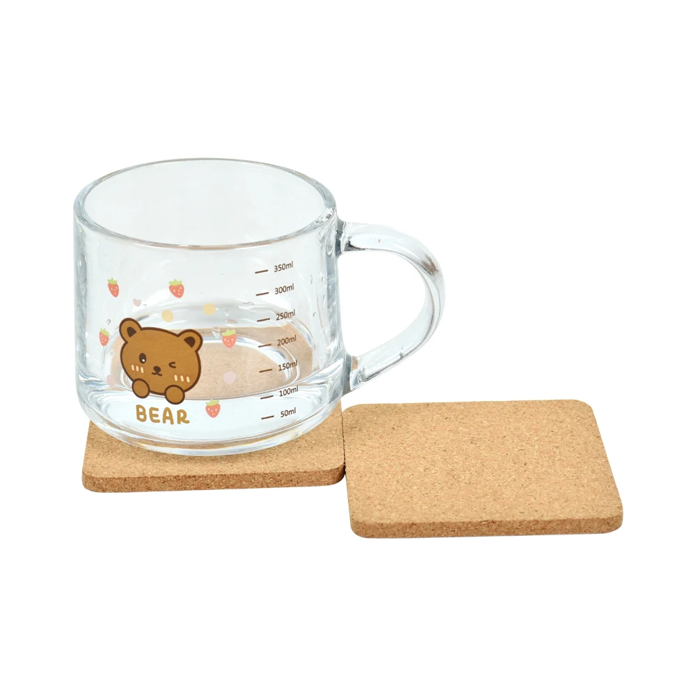 Custom Logo Coaster Square Cork and Round Cork Backing Sheets Wedding Coasters For Drinks